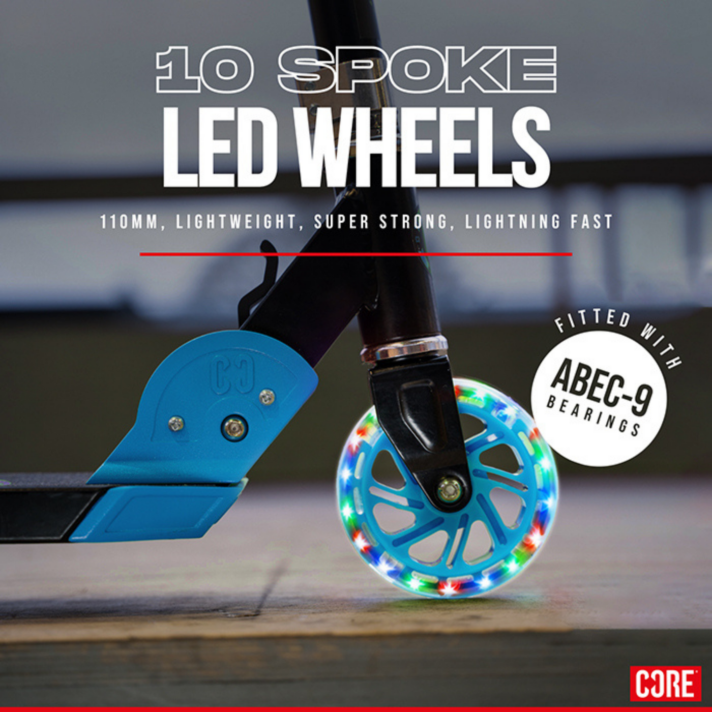 CORE Kids Foldy Black & Blue Kick Scooter For Kids I Kick Scooter For Kids LED