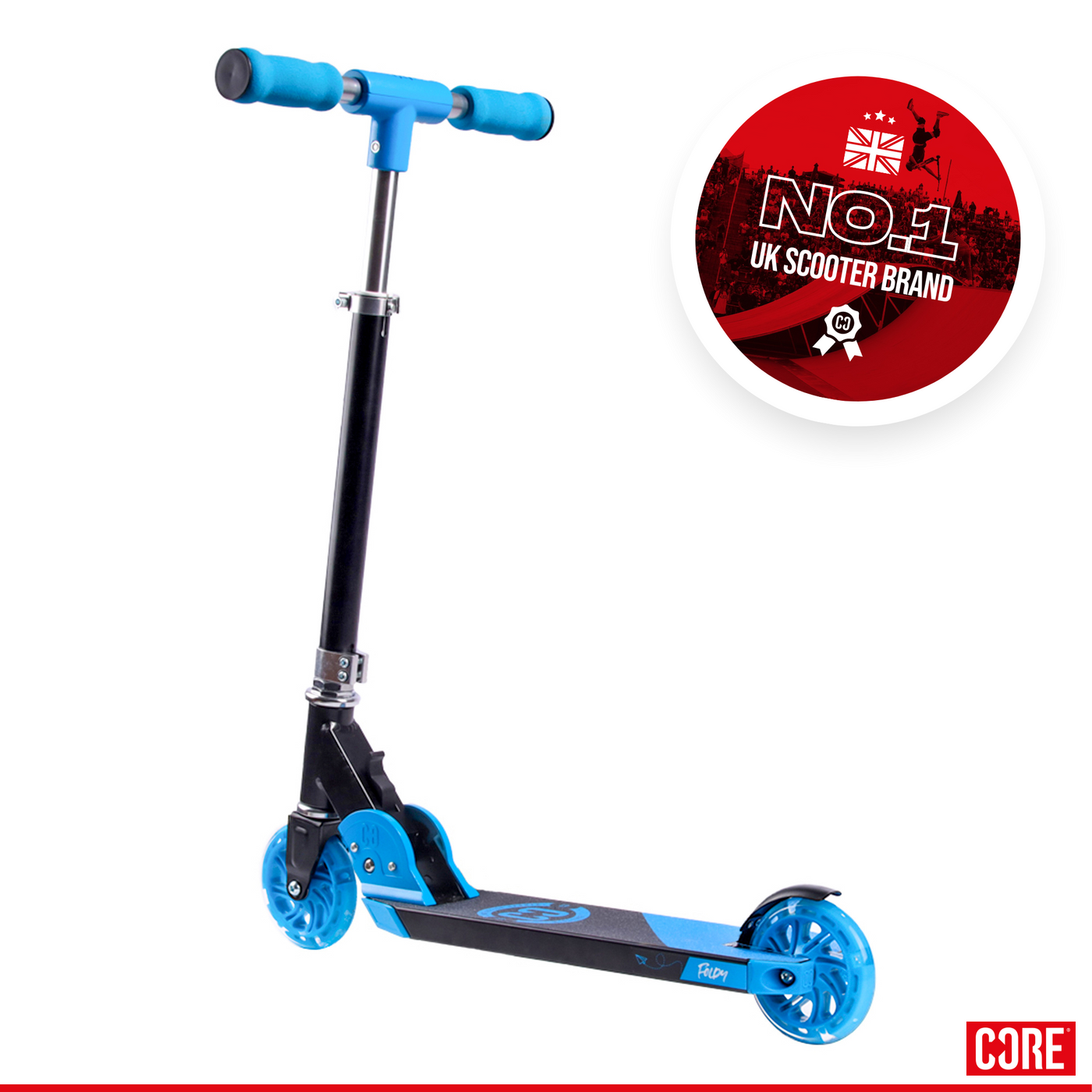 CORE Kids Foldy Black & Blue Kick Scooter For Kids I Kick Scooter For Kids Angle Alternate