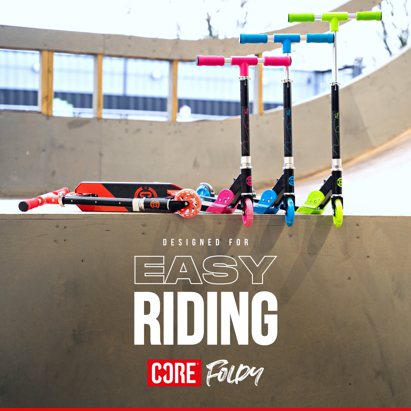 CORE Kids Foldy Black & Red Kick Scooter For Kids I Kick Scooter For Kids Alternate Angled Options