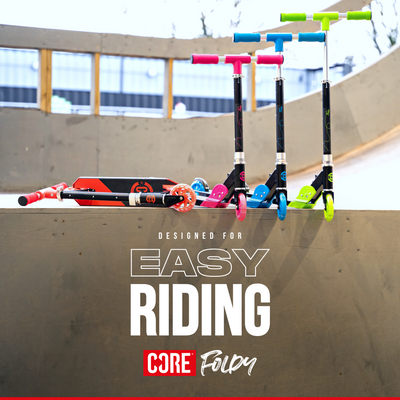 CORE Kids Foldy Black & Red Kick Scooter For Kids I Kick Scooter For Kids Alternate Angled Options