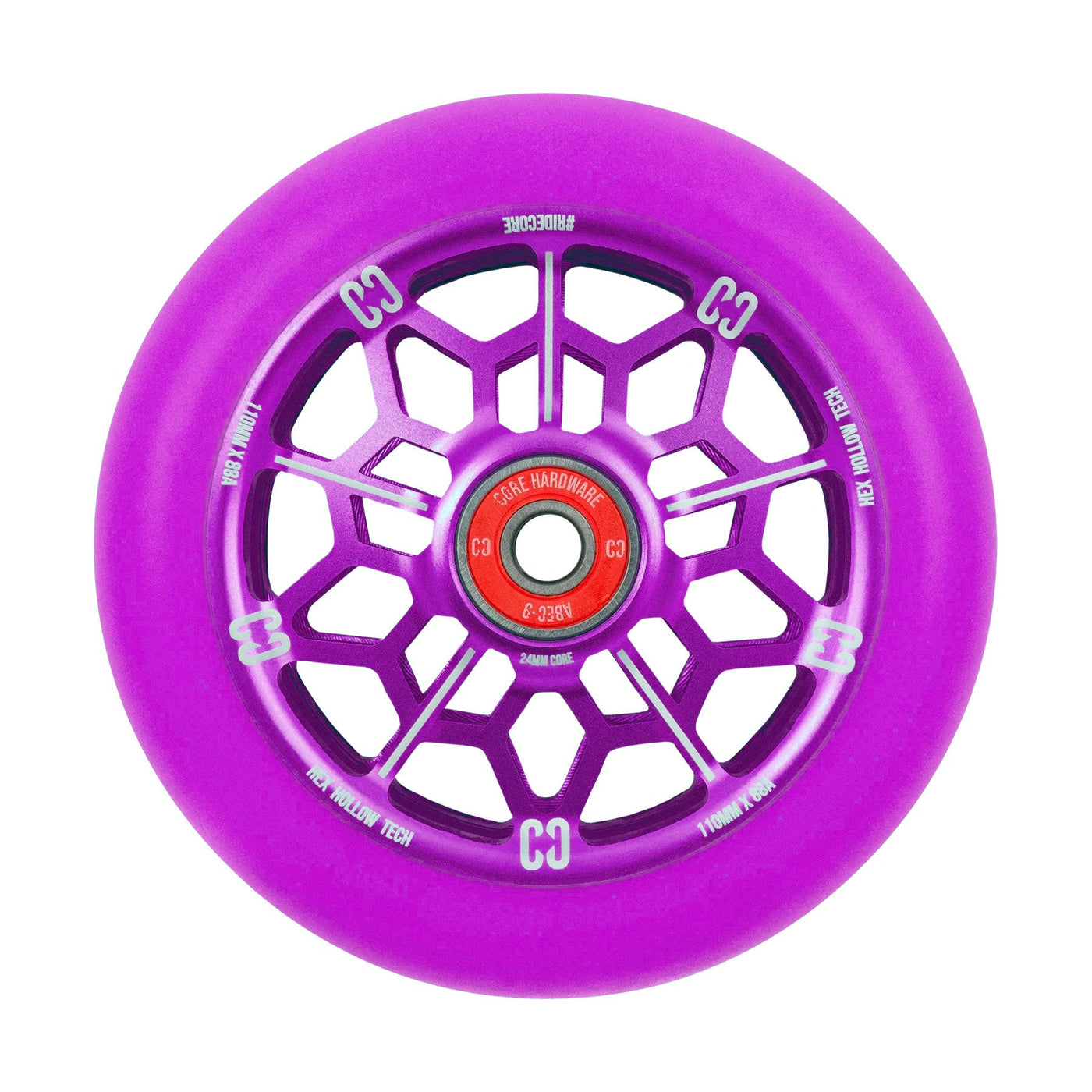 CORE Hex Hollow Purple Scooter Wheel 110 MM I Scooter Wheel Single