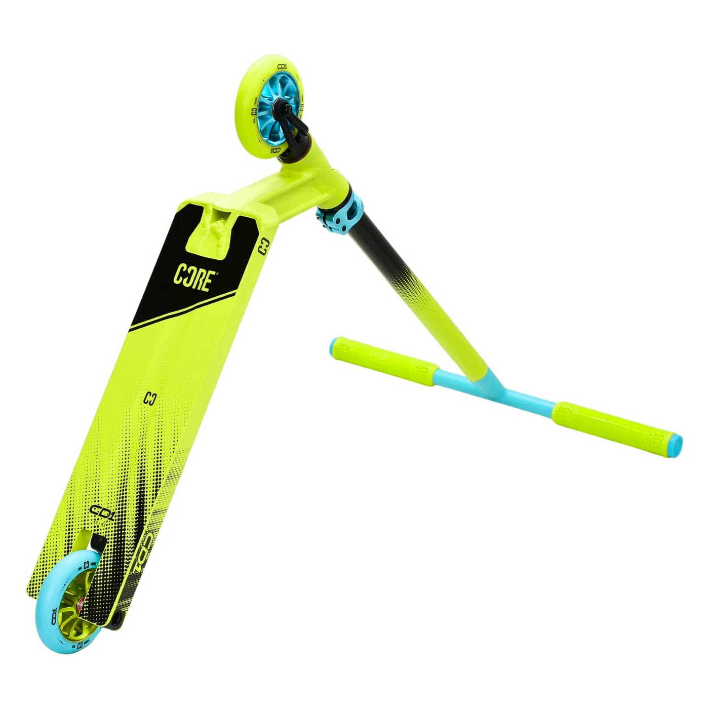 CORE CD1 Complete Stunt Scooter Lime & Teal I Adult Stunt Scooter Bottom