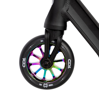 CORE CD1 Complete Stunt Scooter NeoChrome I Adult Stunt Scooter Front Wheel View