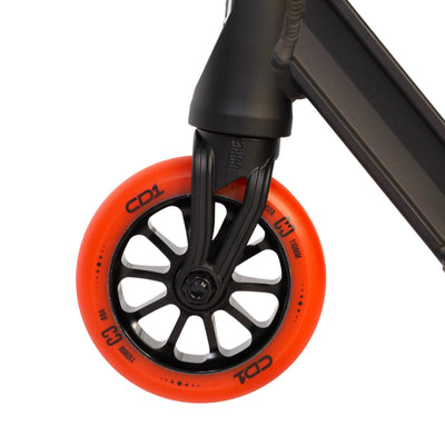 CORE CD1 Complete Stunt Scooter Red & Black I Adult Stunt Scooter Front Wheel View