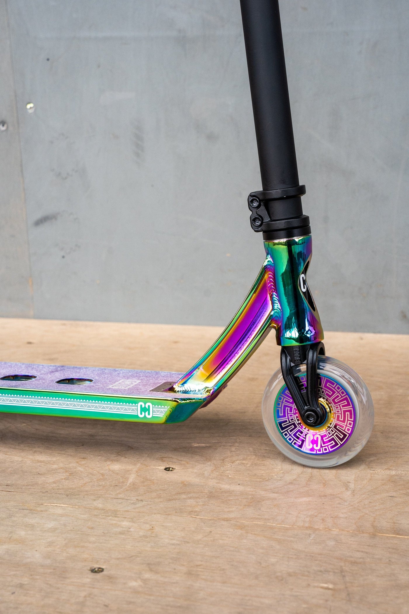 CORE CL1 Complete Stunt Scooter Black & Neo I Adult Stunt Scooter Alternate Angle Front