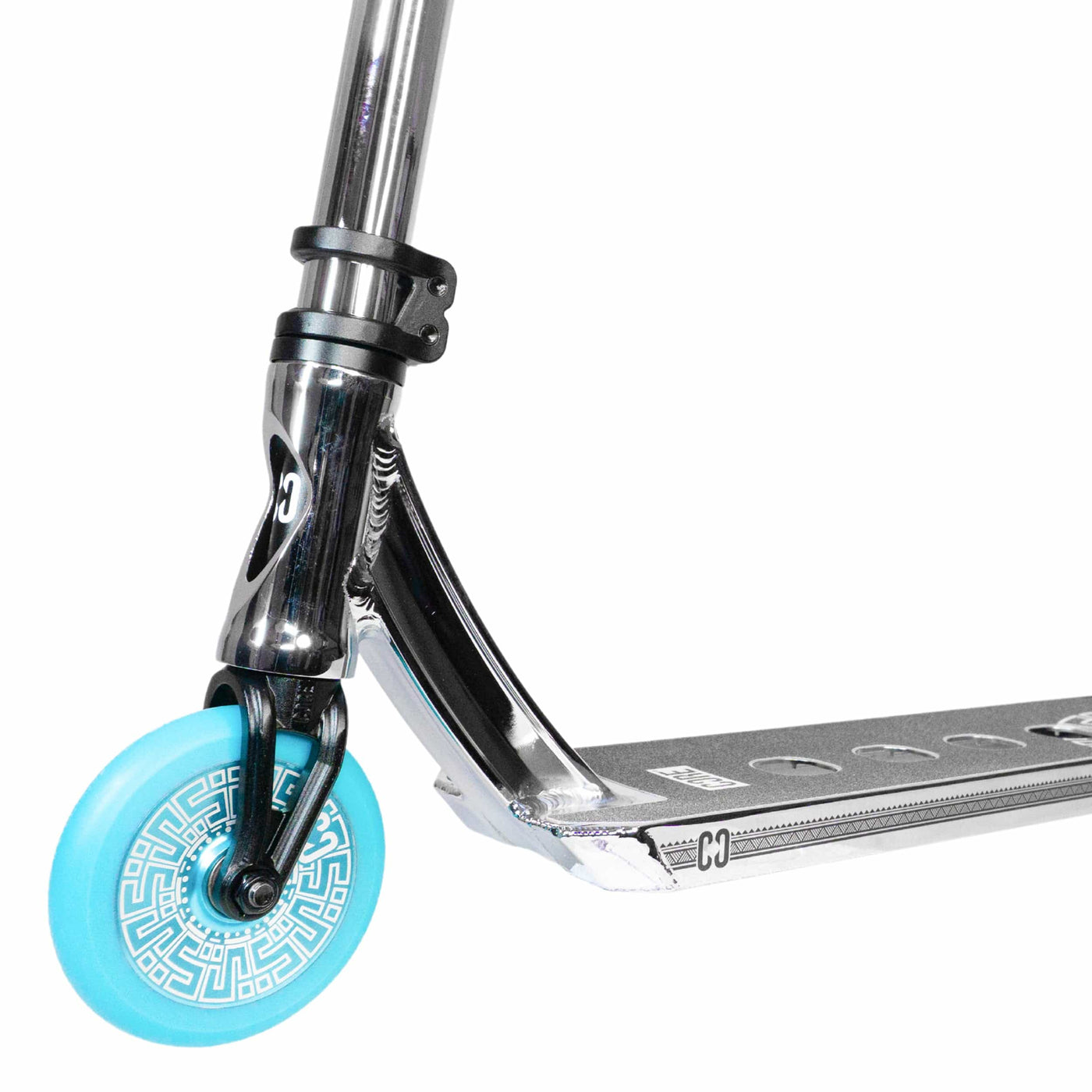 CORE CL1 Complete Stunt  Scooter Chrome & Teal I Adult Stunt Scooter Front Wheel