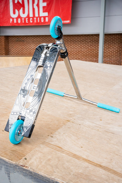 CORE CL1 Complete Stunt  Scooter Chrome & Teal I Adult Stunt Scooter Bottom