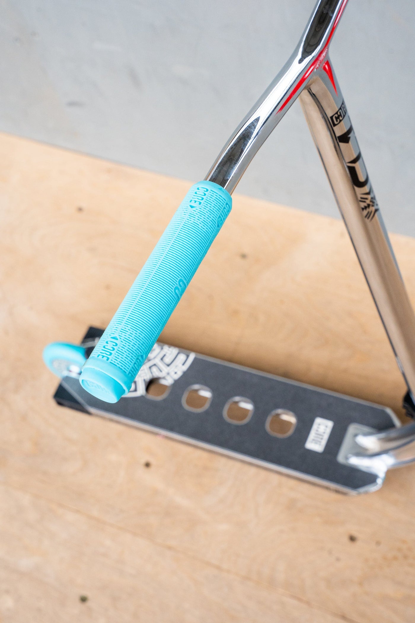 CORE CL1 Complete Stunt  Scooter Chrome & Teal I Adult Stunt Scooter Top Down