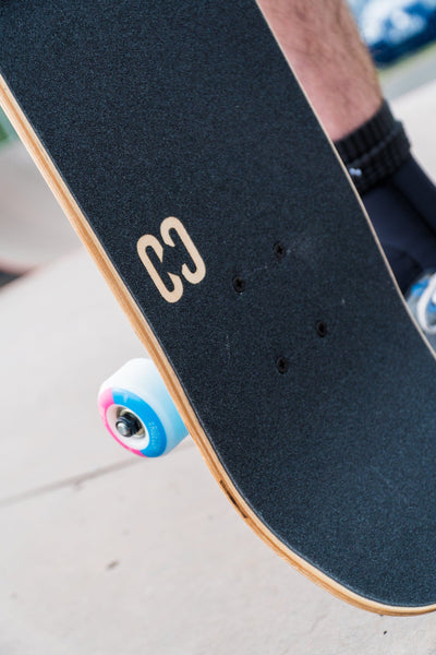 CORE Complete Skateboard C2 Split Teal & Black 7.75 I Complete Skateboards Zoomed In