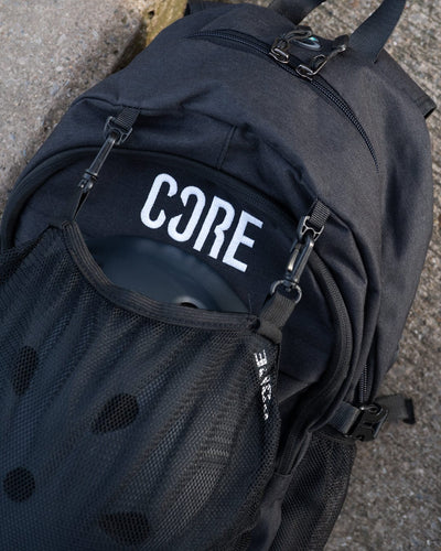 CORE Helmet Backpack Black I Backpack Helmet Holder Product in Use Alt Angle