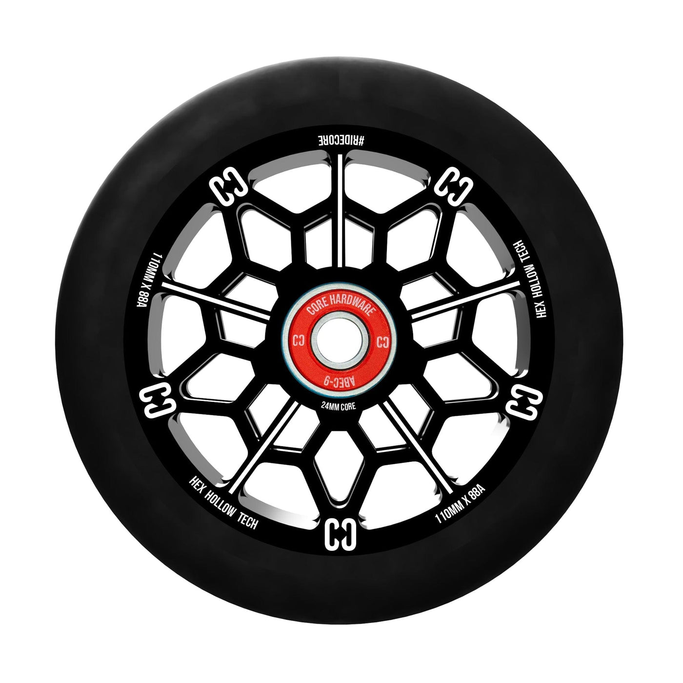 CORE Hex Hollow Stunt Black Scooter Wheel 110mm I Scooter Wheel Alternate Side