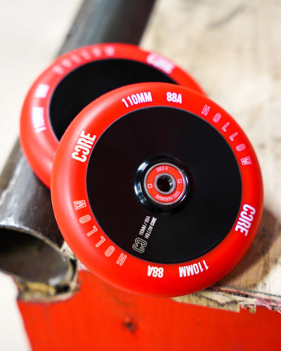 CORE Hex Hollow Stunt V2 Red-Black Wheel 110mm I Scooter Wheel Leaning Pair