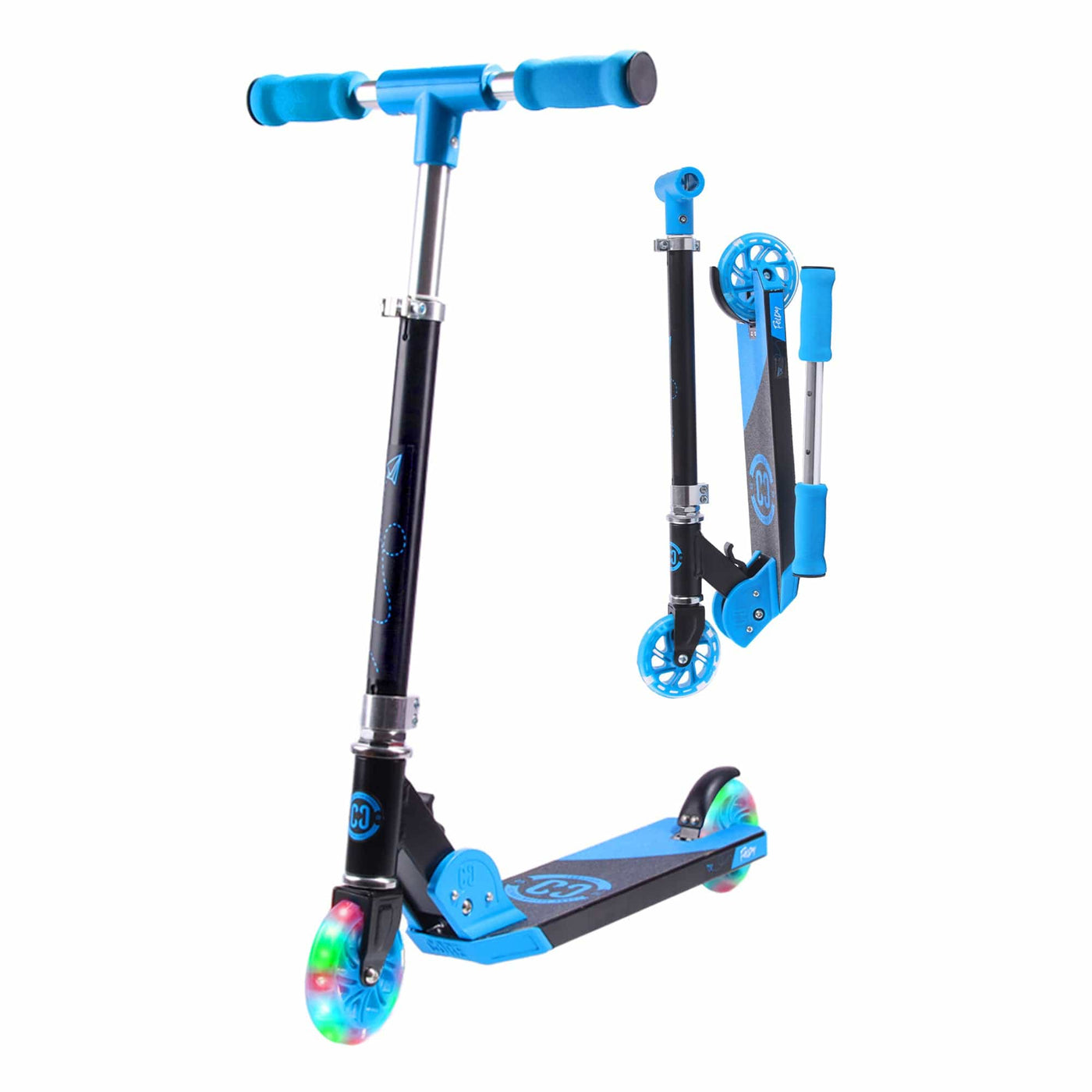 CORE Kids Foldy Black & Blue Kick Scooter For Kids I Kick Scooter For Kids Fold Upright