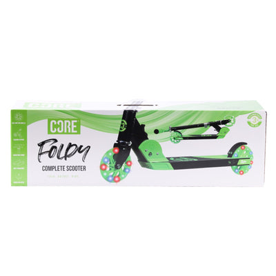 CORE Kids Foldy Black & Green Kick Scooter For Kids I Kick Scooter For Kids Box