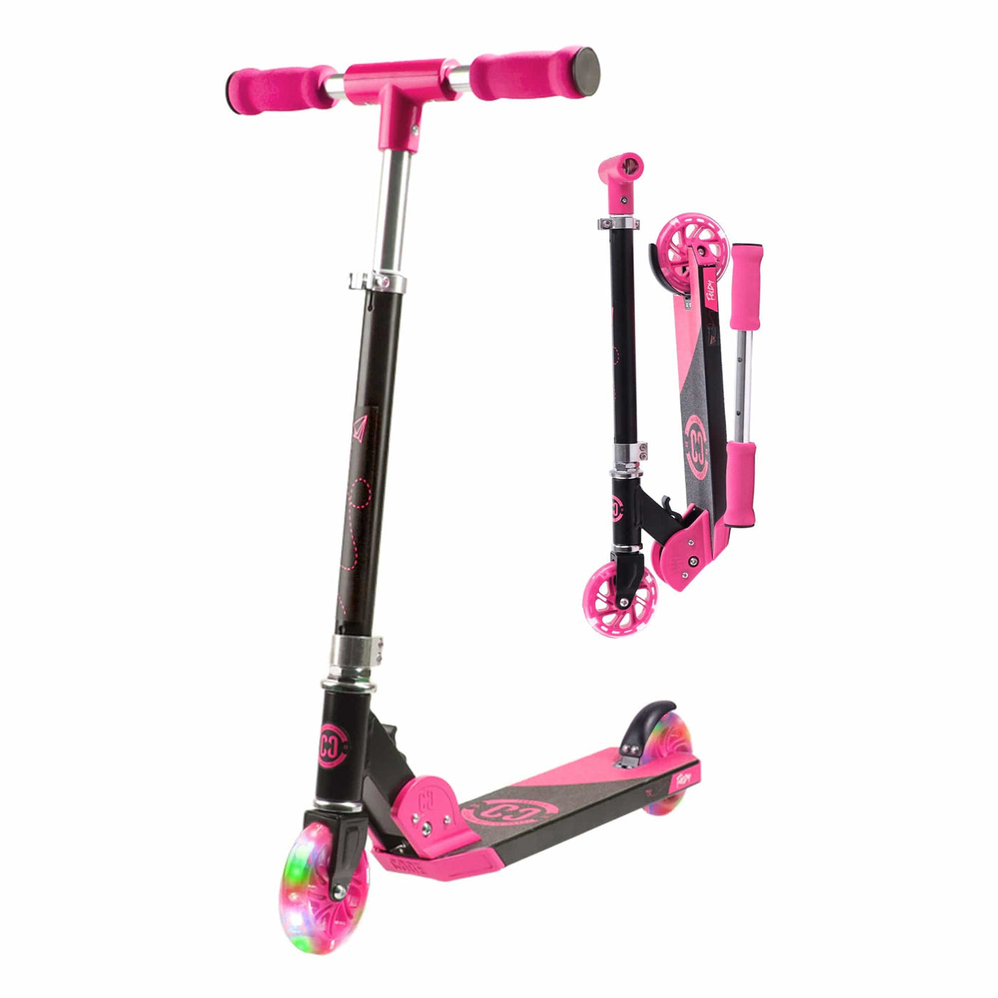 CORE Kids Foldy Black & Pink Kick Scooter For Kids I Kick Scooter For Kids Fold Upright