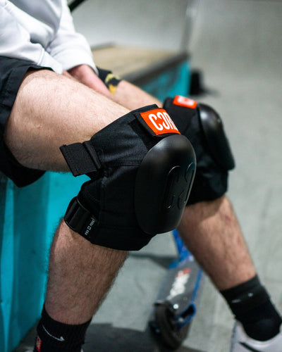 Core Pro Park Skate Knee Pads I Knee Pad Skates Alternate Angle On Person