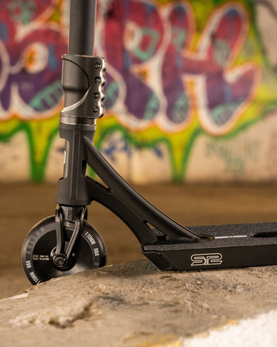 CORE ST2 Stunt Scooter Black I Adult Stunt Scooter Zoomed In Front