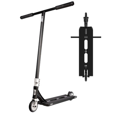 CORE ST2 Stunt Scooter Black & Raw I Adult Stunt Scooter Bottom Upright